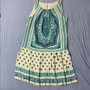Ann Taylor Loft Paisley Pleated Dress Size 4